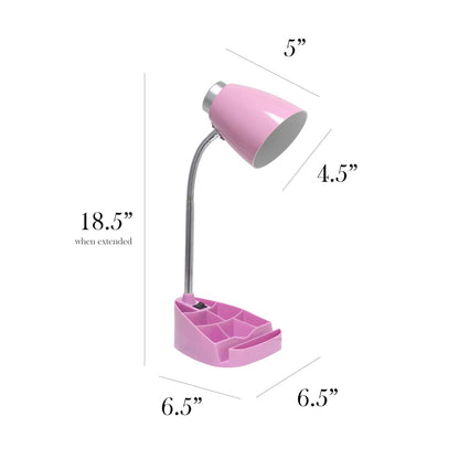 Lampe de bureau à col de cygne de Limelights avec support pour livre ou iPad - rose