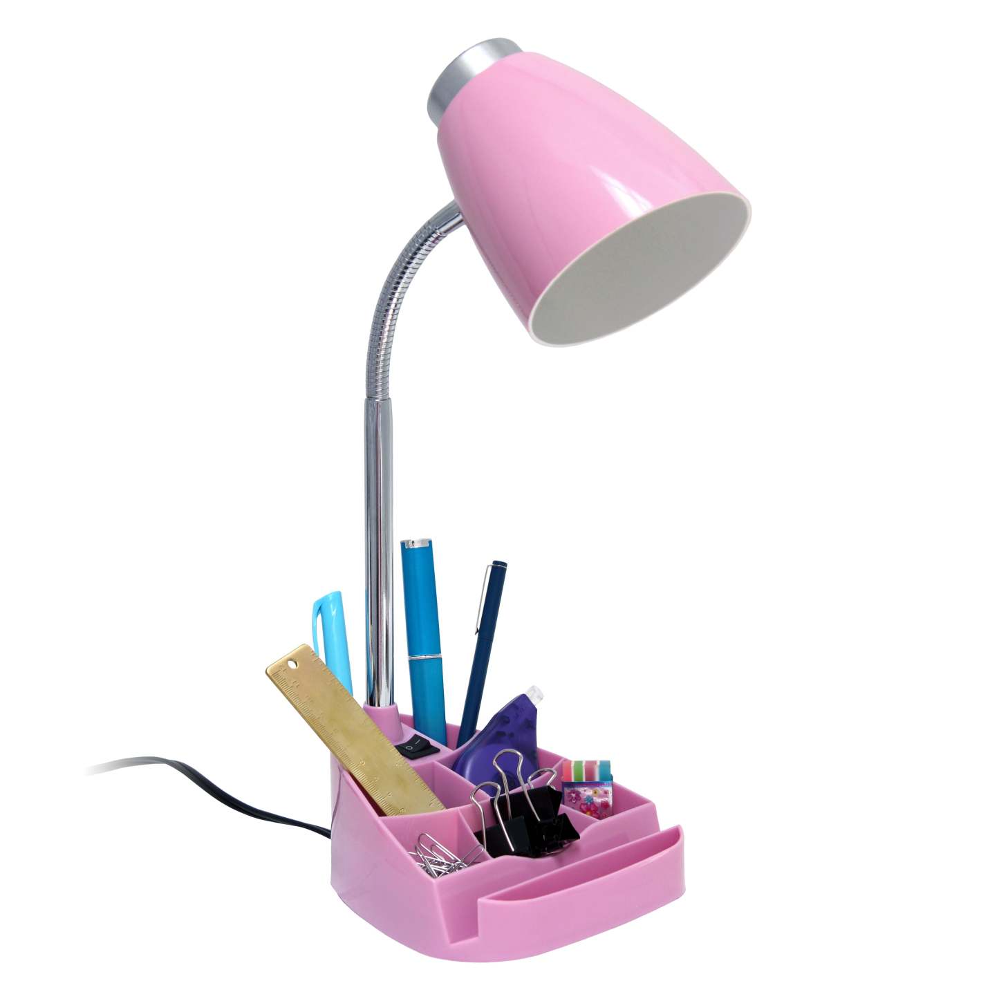 Lampe de bureau à col de cygne de Limelights avec support pour livre ou iPad - rose