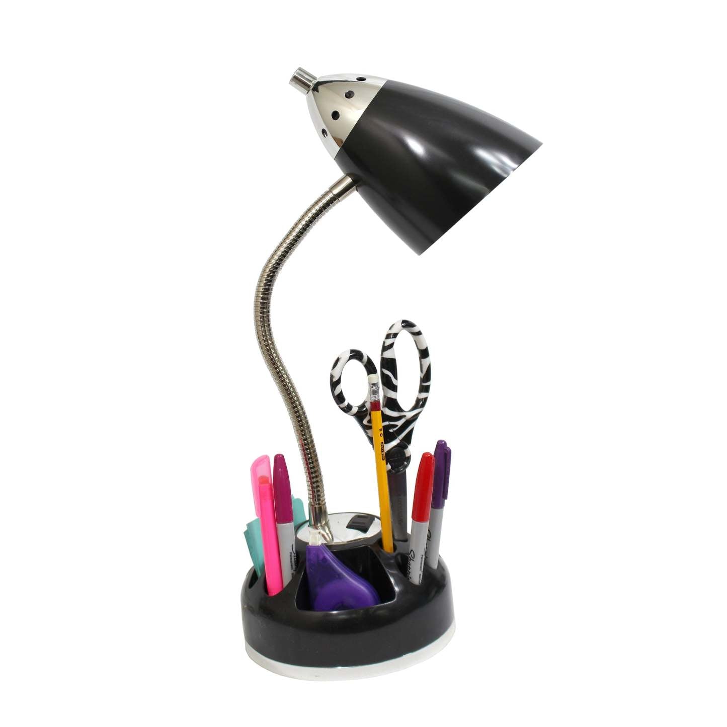 Lampe de bureau Flossy de Limelights avec prise électrique - noire