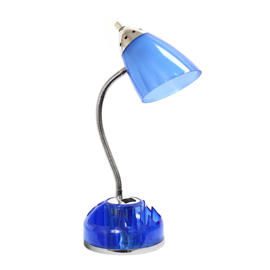 Lampe de bureau Flossy de Limelights avec prise électrique - bleue