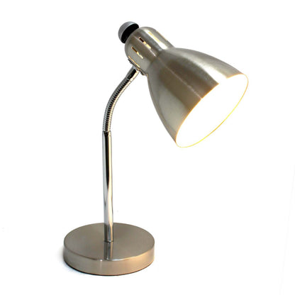 Lampe de bureau semi-flexible Simple Designs - Nickel brossé|Lampe de bureau Simple Designs semi-flexible - nickel brossé