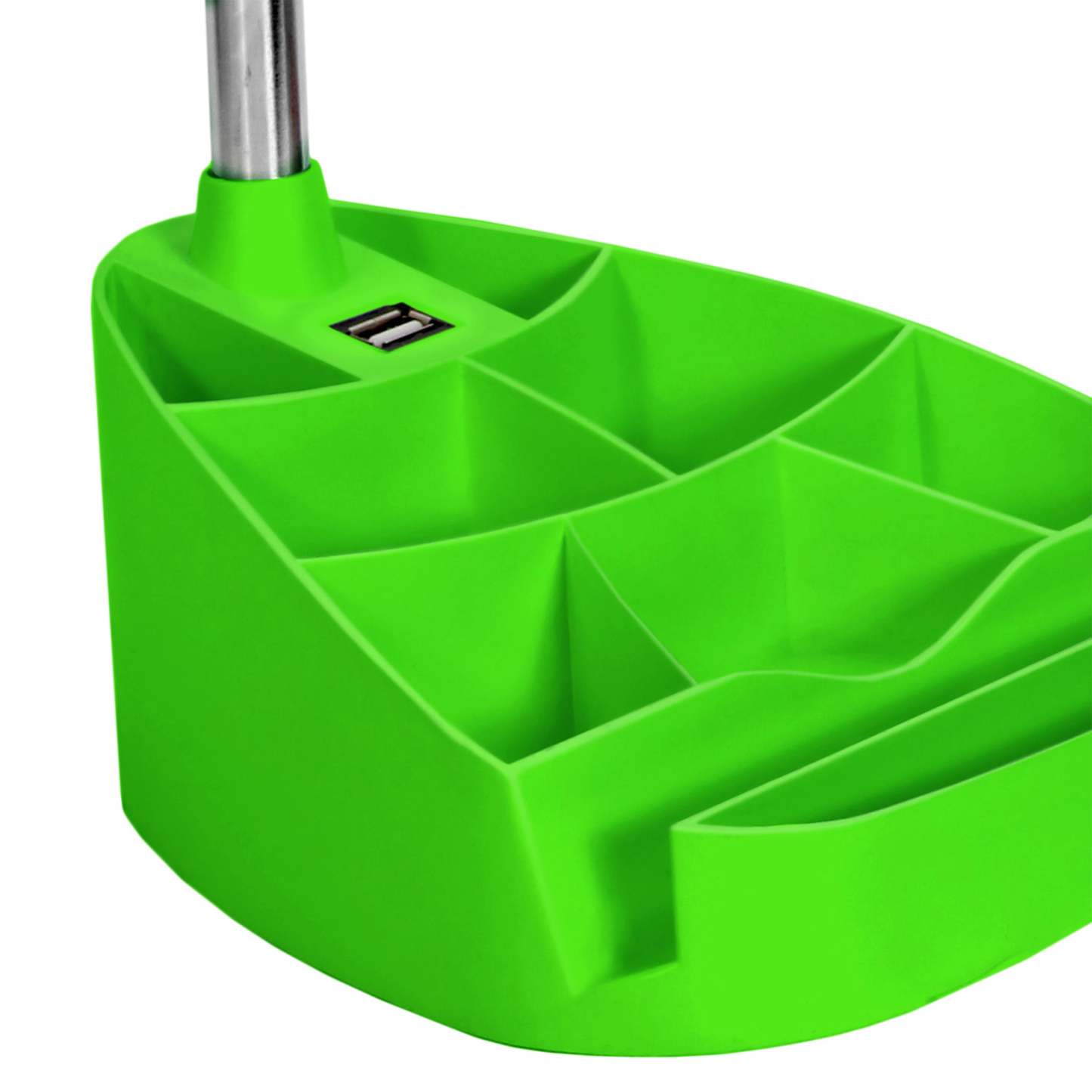 Lampe de bureau à col de cygne de Limelights avec support pour iPad et port USB - verte