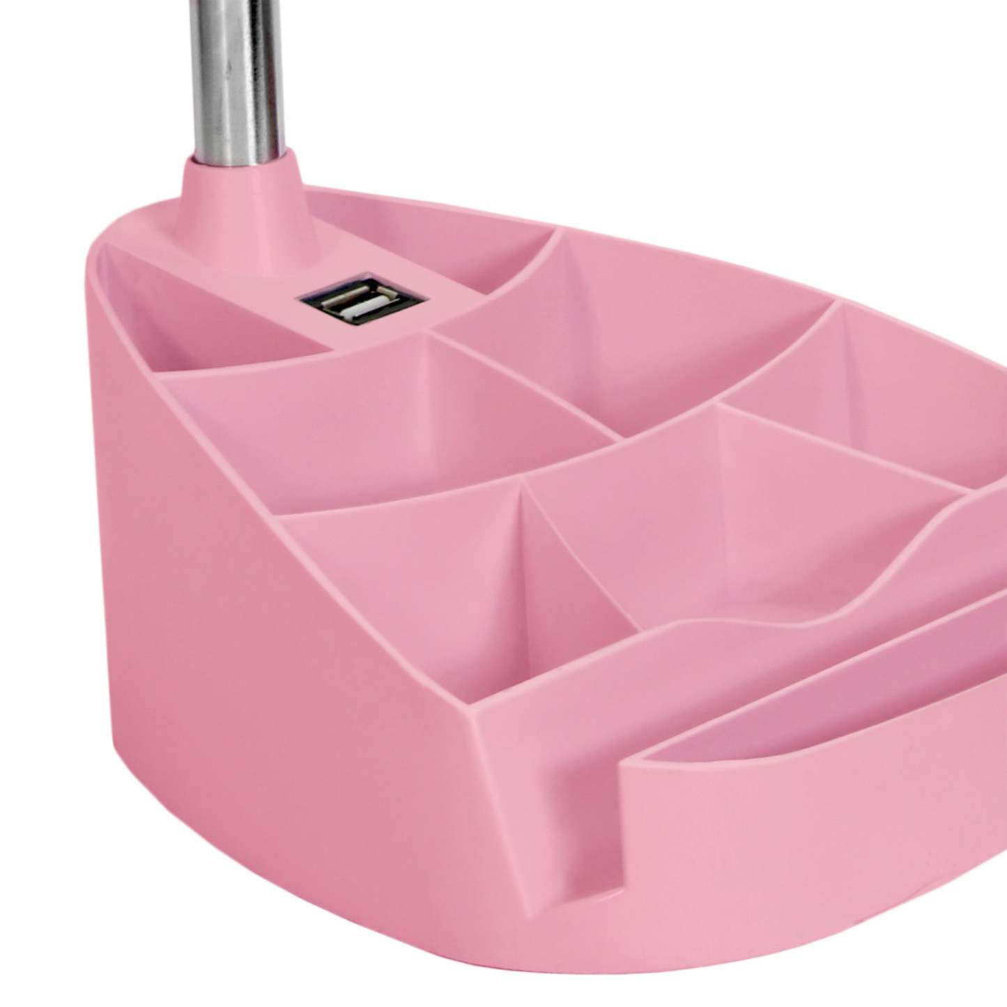 Lampe de bureau à col de cygne de Limelights avec support pour iPad et port USB - rose