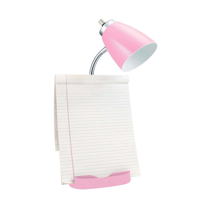 Lampe de bureau à col de cygne de Limelights avec support pour iPad et port USB - rose