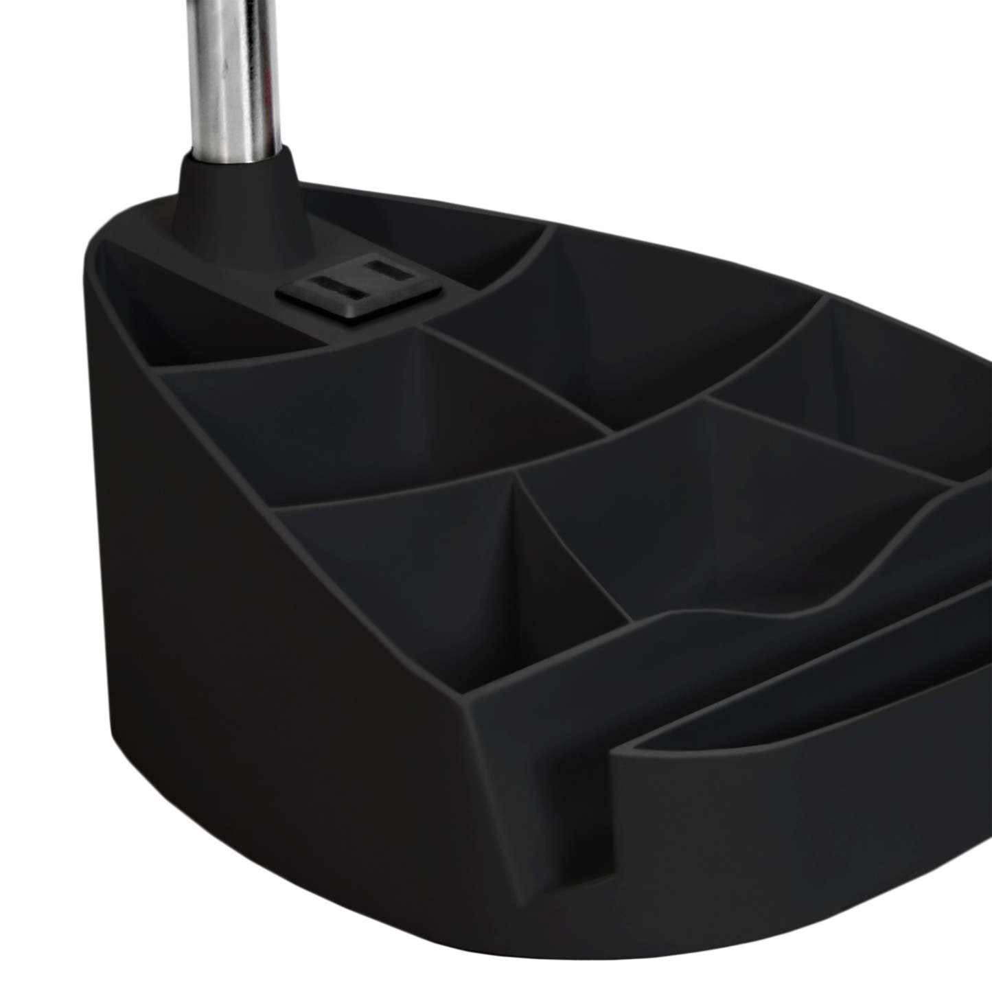 Lampe de bureau à col de cygne de Limelights avec support pour iPad et prise électrique - noire