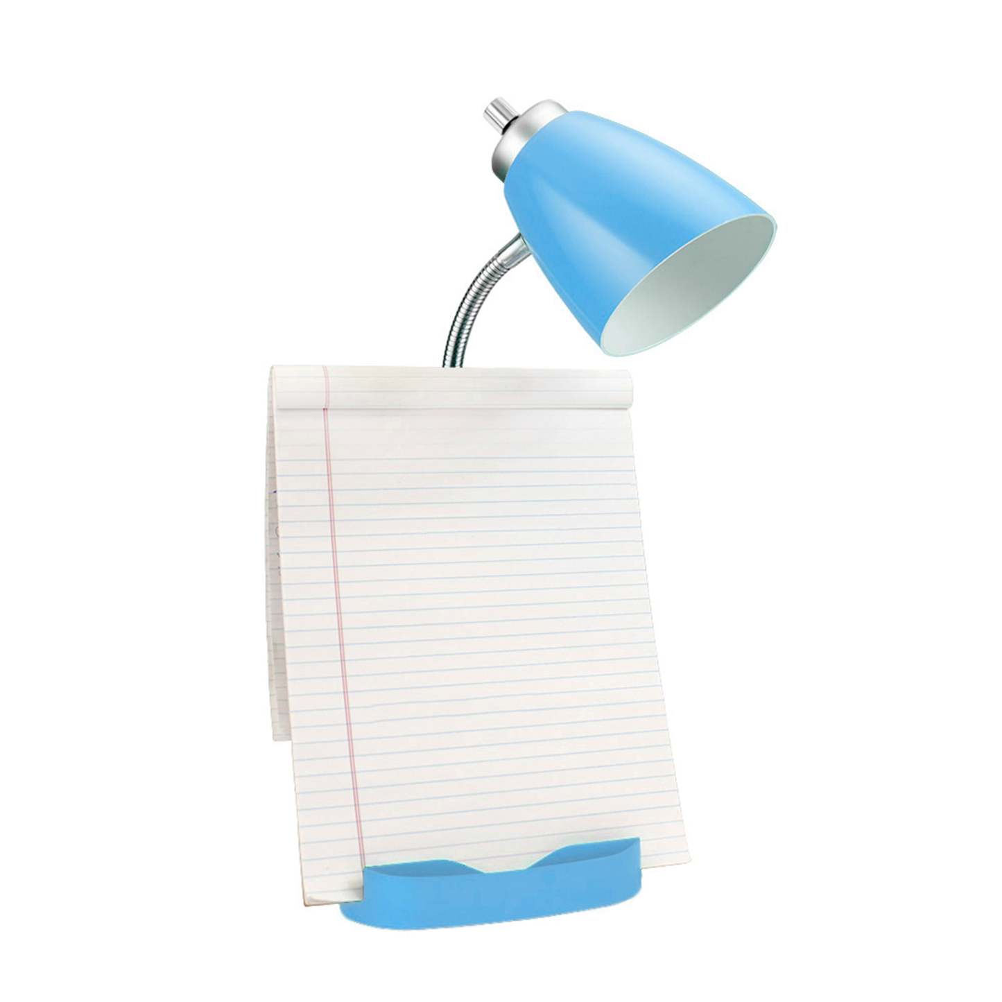 Lampe de bureau à col de cygne de Limelights avec support pour iPad et port USB – bleue