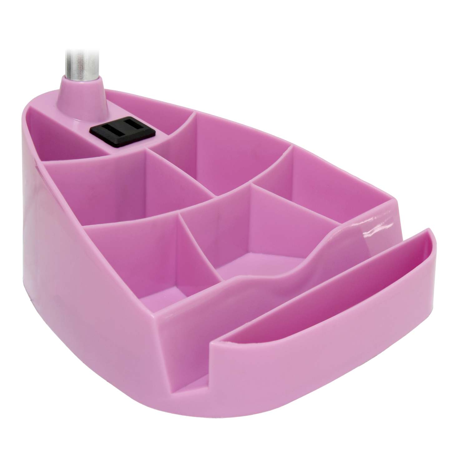 Lampe de bureau à col de cygne de Limelights avec support pour iPad et prise électrique - rose