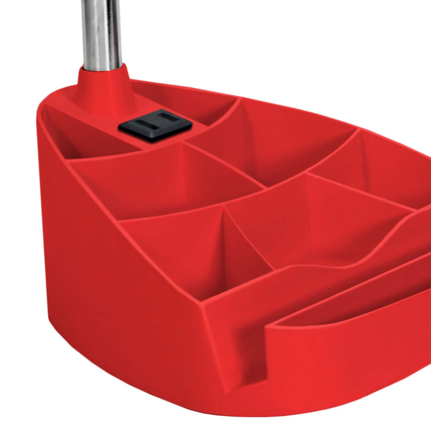 Lampe de bureau à col de cygne de Limelights avec support pour iPad et prise électrique - rouge