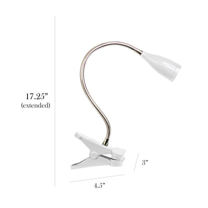 Simple Designs Flexible Gooseneck LED Clip Desk Lamp - Silver|Lampe de bureau à DEL de Simple Designs à pince et à col de cygne flexible - argent