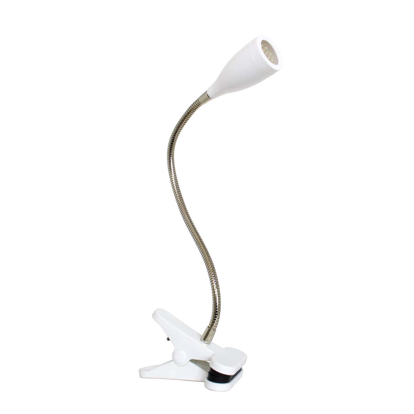 Simple Designs Flexible Gooseneck LED Clip Desk Lamp - Silver|Lampe de bureau à DEL de Simple Designs à pince et à col de cygne flexible - argent