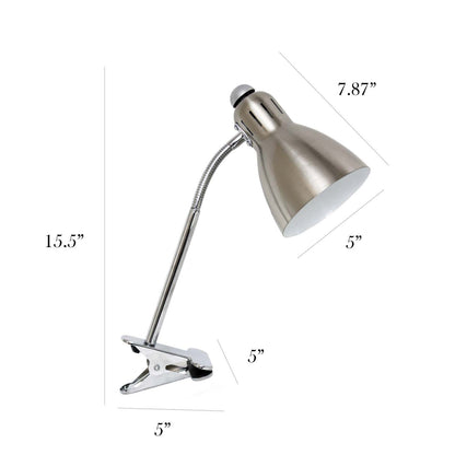 Lampe de bureau de Simple Designs à pince réglable - nickel brossé
