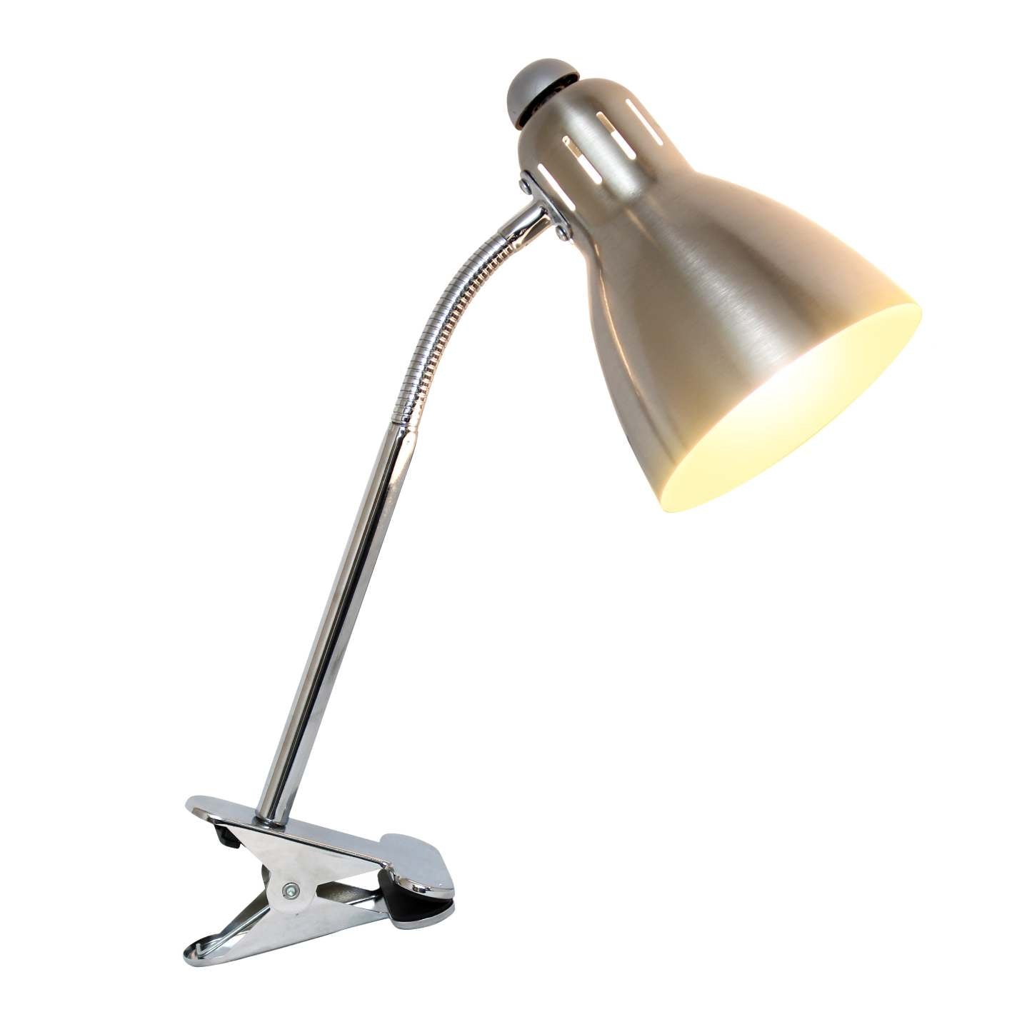 Lampe de bureau de Simple Designs à pince réglable - nickel brossé