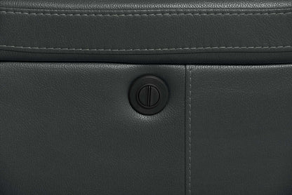 Sofa sectionnel à inclinaison électrique Leo 5 pièces en tissu d’apparence cuir - gris