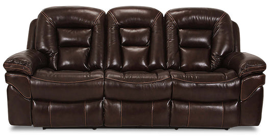 Leo 87.5 Genuine Leather Power Reclining Sofa - Walnut Brown | Sofa à inclinaison électrique Leo de 87,5 po en cuir véritable - brun noyer