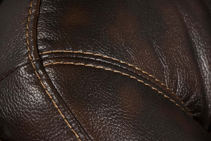 Leo 87,5 po canapé inclinable en cuir véritable - brun noyer