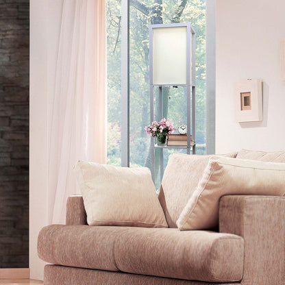 Lampe à pied de Simple Designs avec tablette - grise