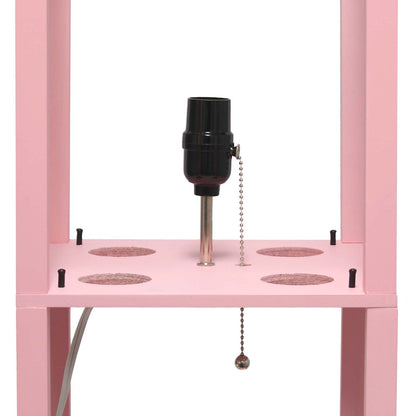 Lampe à pied de Simple Designs avec tablette - rose pâle