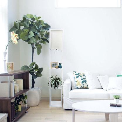 Lampe à pied de Simple Designs avec tablette - blanche