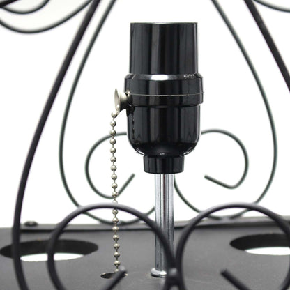 Lampadaire Simple Designs avec étagère et casier à vin - Noir|Lampe à pied de Simple Designs avec tablette et support à vin - noire