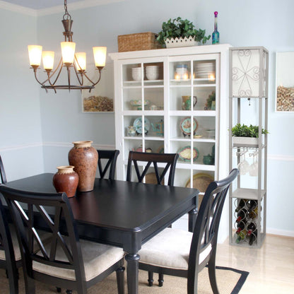 Lampe à pied de Simple Designs avec tablette et support à vin - grise