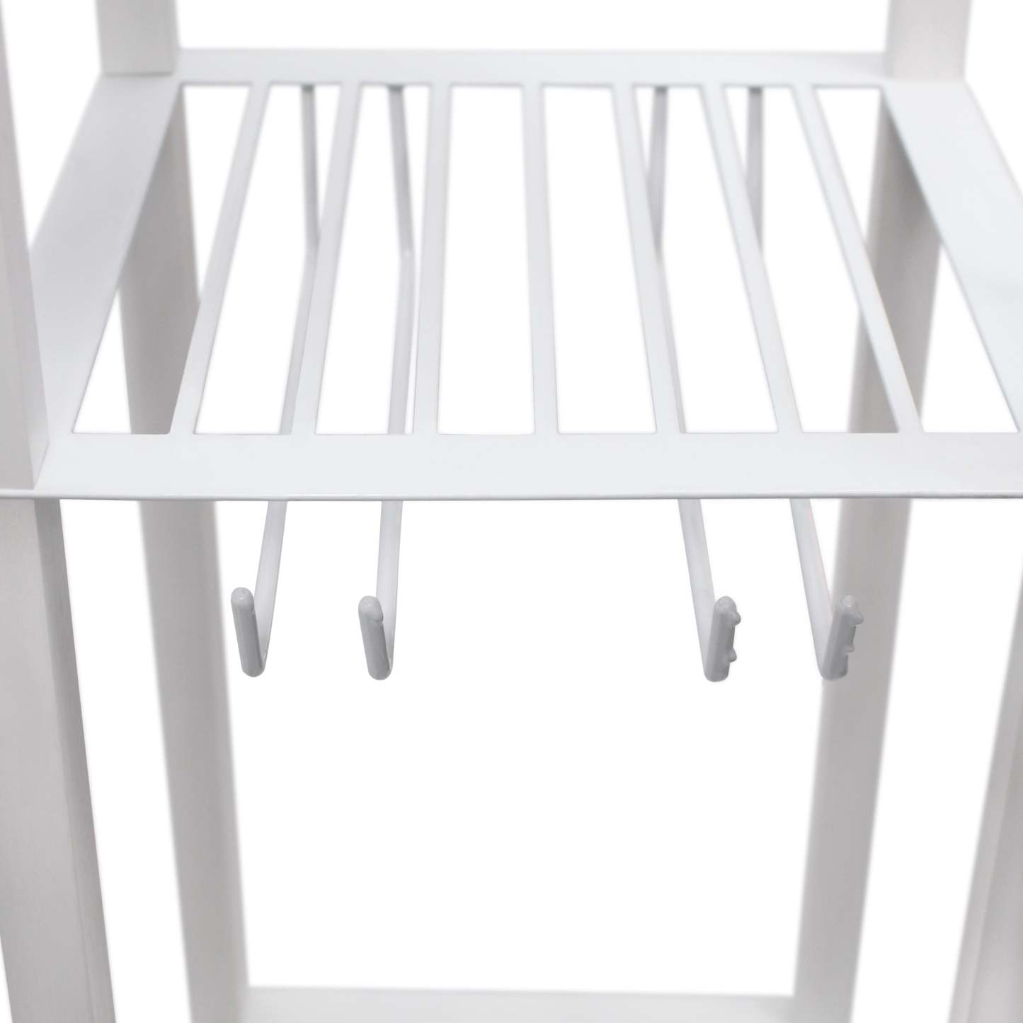 Lampadaire Simple Designs avec étagère et casier à vin - Blanc|Lampe à pied de Simple Designs avec tablette et support à vin - blanche