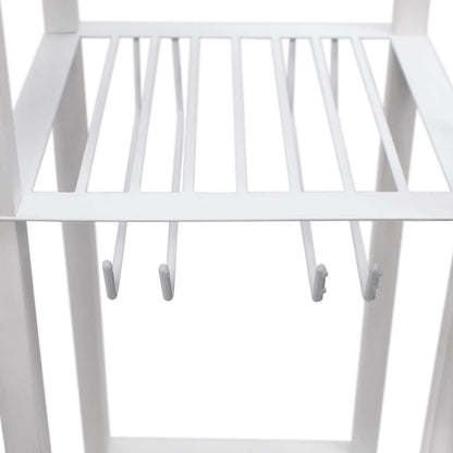 Lampadaire Simple Designs avec étagère et casier à vin - Blanc|Lampe à pied de Simple Designs avec tablette et support à vin - blanche