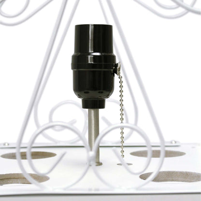 Lampadaire Simple Designs avec étagère et casier à vin - Blanc|Lampe à pied de Simple Designs avec tablette et support à vin - blanche