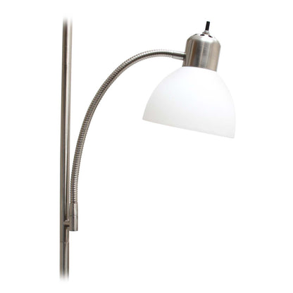 Lampadaire Simple Designs avec Liseuse - Nickel Brossé|Lampe à pied de Simple Designs avec lumière de lecture - nickel brossé