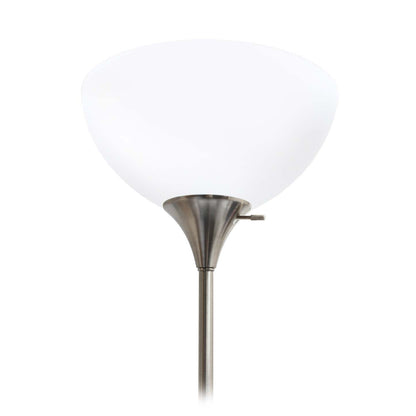 Lampadaire Simple Designs avec Liseuse - Nickel Brossé|Lampe à pied de Simple Designs avec lumière de lecture - nickel brossé