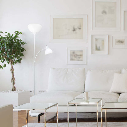 Lampadaire Simple Designs avec Liseuse - Blanc|Lampe à pied de Simple Designs avec lumière de lecture - blanche