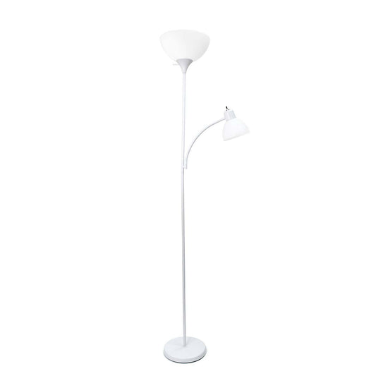 Lampadaire Simple Designs avec Liseuse - Blanc|Lampe à pied de Simple Designs avec lumière de lecture - blanche