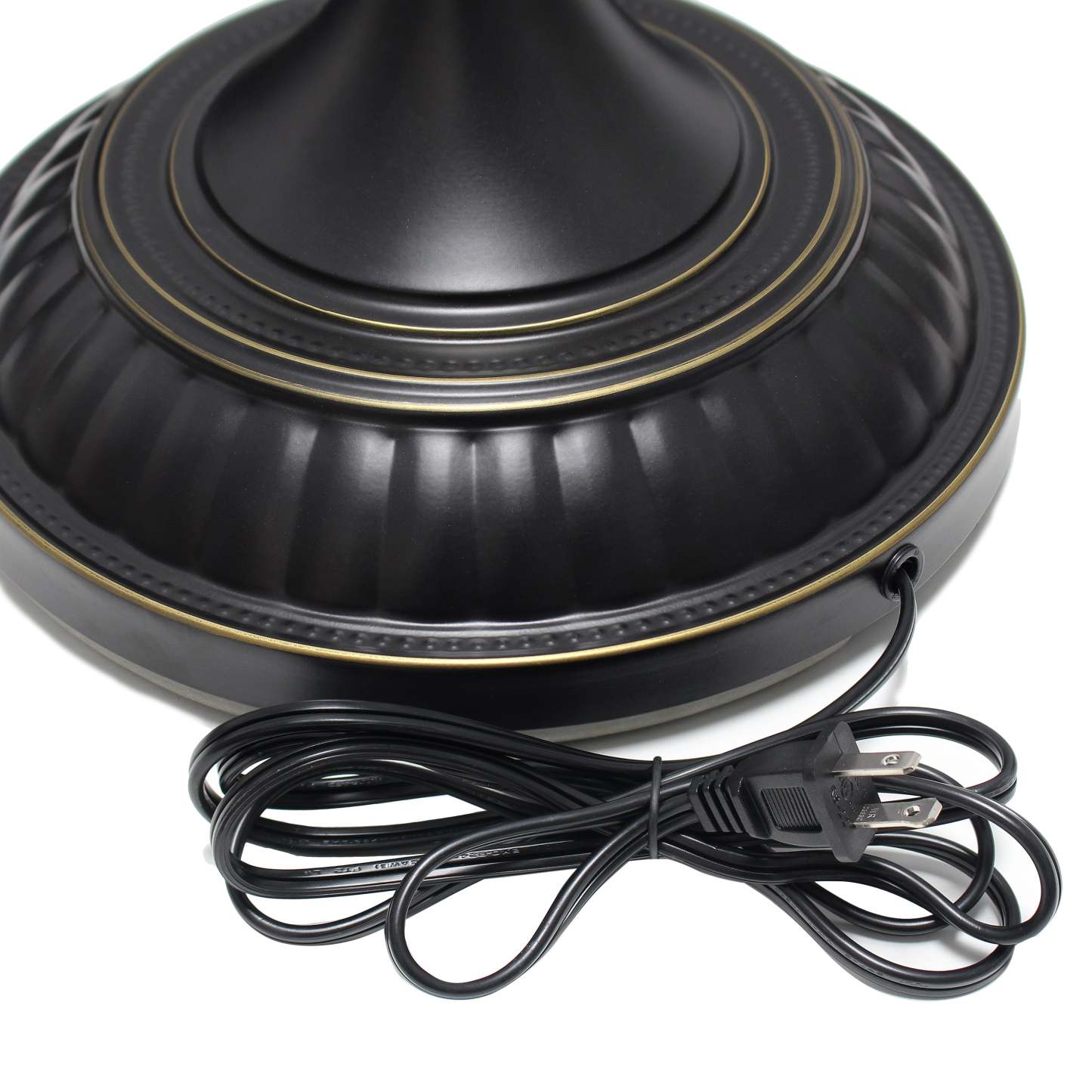 Lampe à pied torchère Elegant Designs à 1 ampoule avec abat-jour en verre marbré blanc, bronze restauré et blanc|D22ANDO9