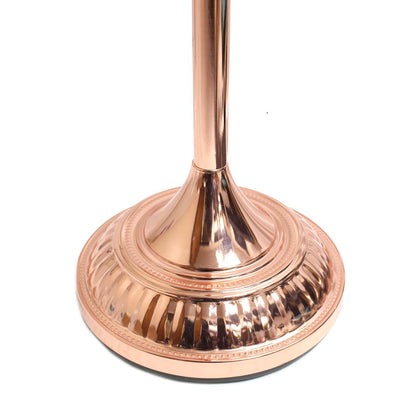 Lampe à pied torchère Elegant Designs à 1 ampoule avec abat-jour en verre marbré blanc, or rose|Lampe à pied torchère Elegant Designs à 1 ampoules, or rose|D21PFS3K