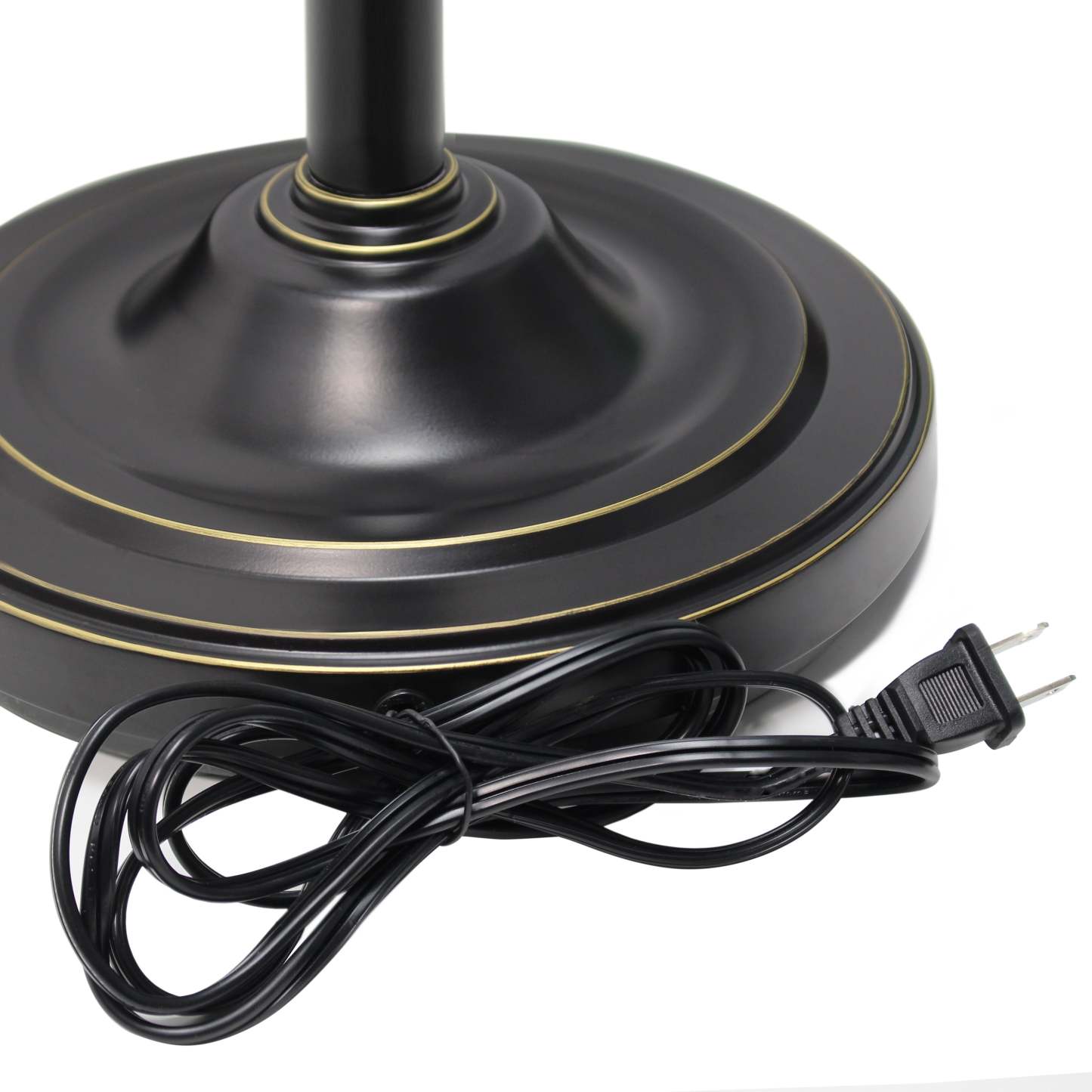 Lampe à pied Elegant Designs à 3 ampoules avec abat-jours en verre blanc à bords festonnés, bronze restauré et blanc|D225WNT8