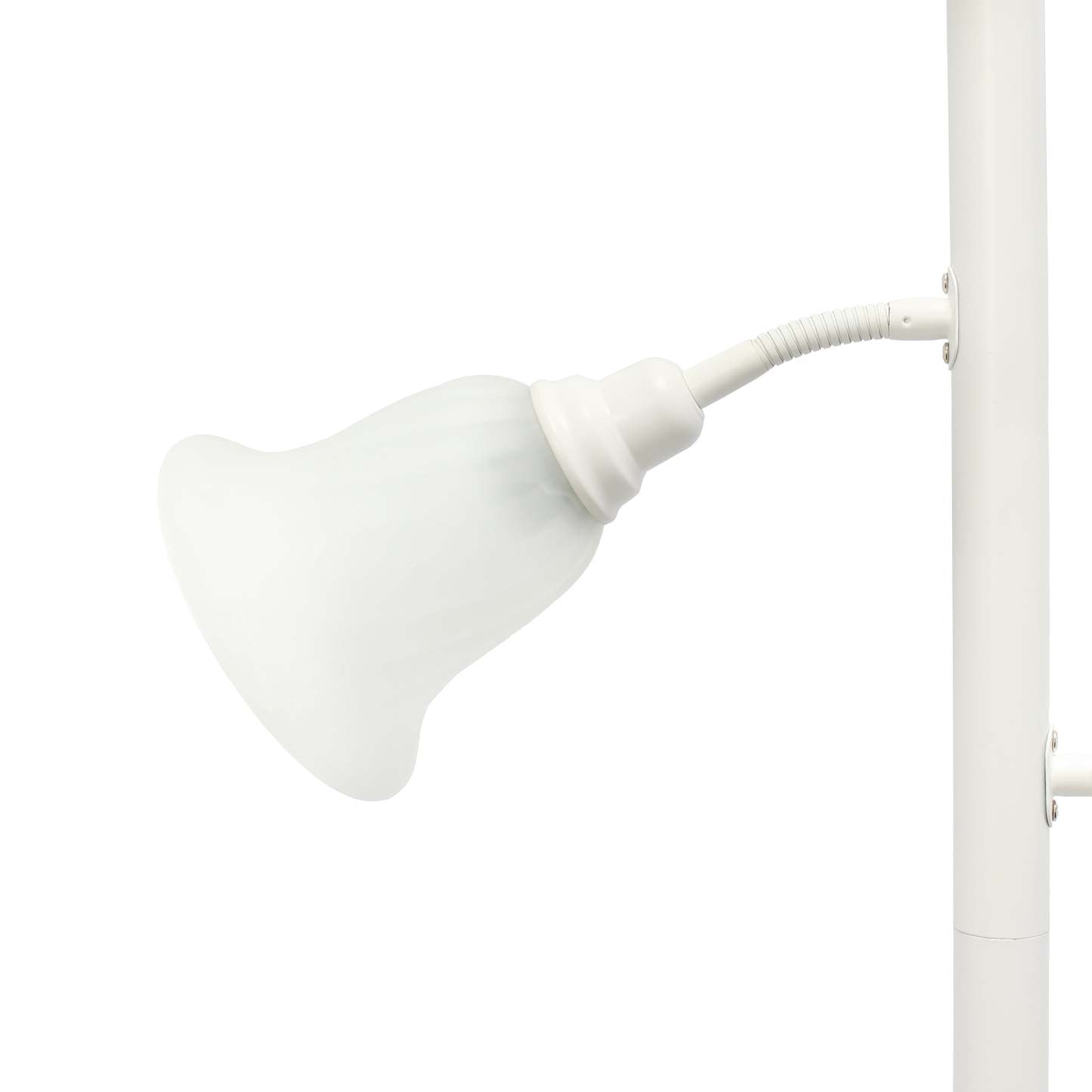 Lampe à pied Elegant Designs à 3 ampoules avec abat-jour en verre festonné, blanc|D21TPB6A