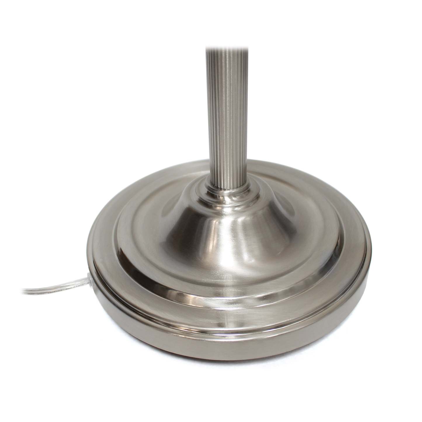 Elegant Designs 2 Light Mother Daughter Lampadaire avec verre en marbre blanc, nickel brossé|Lampe à pied mère et fille Elegant Designs à 2 ampoules avec verre marbré blanc, nickel brossé|D21F983I