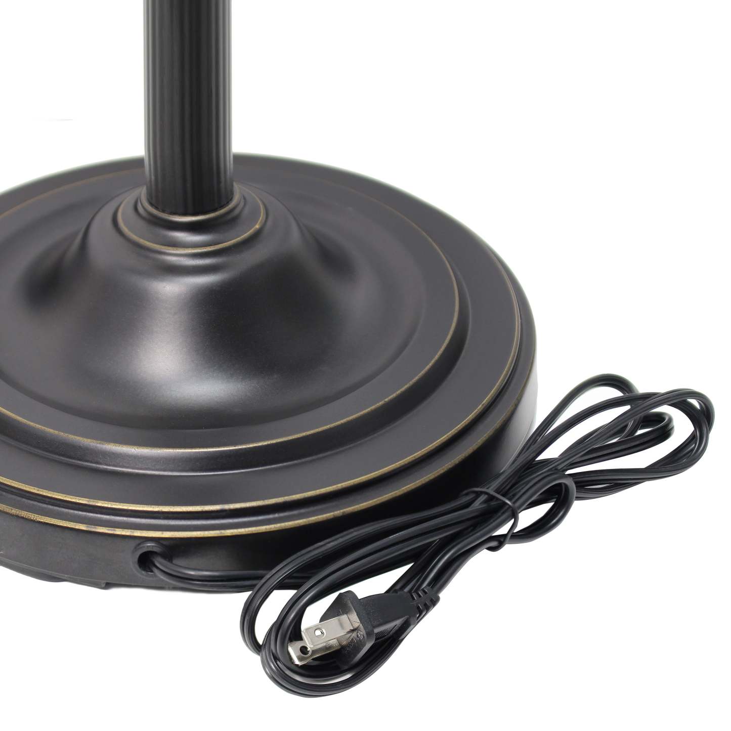 Lampe à pied mère et fille Elegant Designs à 2 ampoules, en verre marbré ambre, bronze restauré et ambre|D21IX412