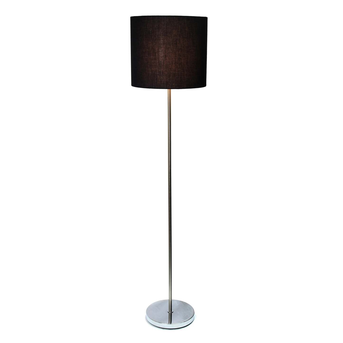 Simple Designs Lampe à pied en nickel brossé avec abat-jour cylindrique, noire|D21D6NSX