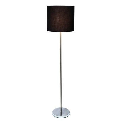 Simple Designs Lampe à pied en nickel brossé avec abat-jour cylindrique, noire|D21D6NSX