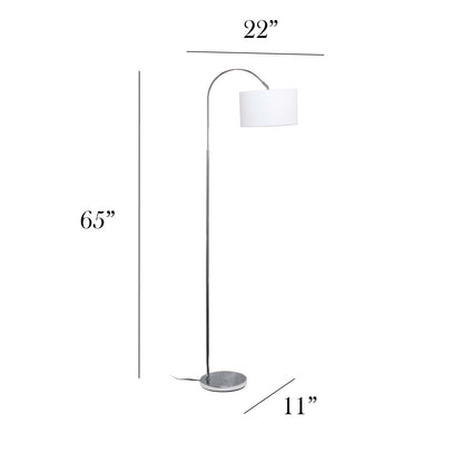 Lampadaire arqué Simple Designs - Nickel brossé|Lampe à pied arquée de Simple Designs - nickel brossé