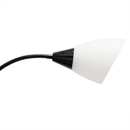 Simple Designs 67 Lampe à pied contemporaine Medusa à plusieurs têtes à 5 ampoules avec col de cygne réglable - noire et blanche