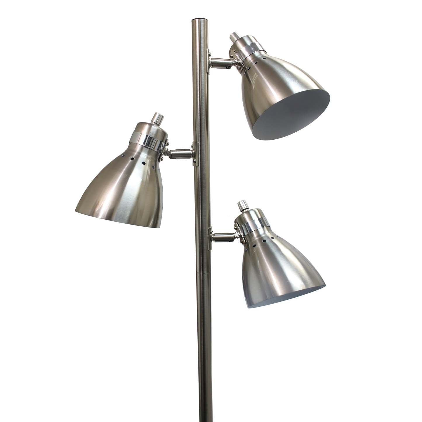 Simple Designs Metal  3-light Tree Floor Lamp, Brushed Nickel Finish|Lampe à pied en métal Simple Designs à 3 lumières, finition nickel brossé|D21CI3JZ