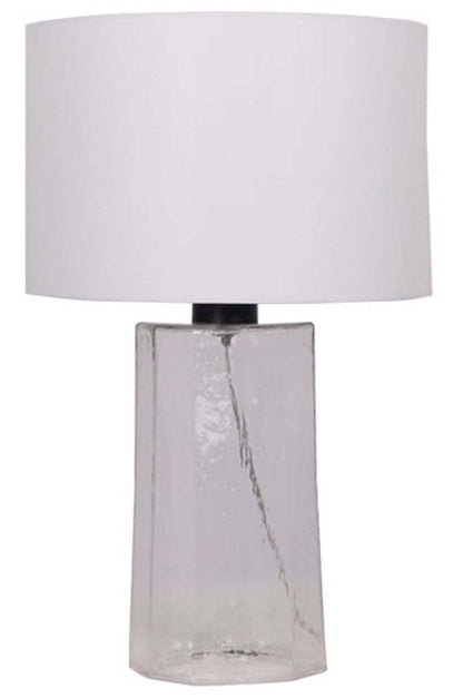 Kort &amp; Co. Clara 24 Lampe de table en verre et laiton antique transparent | Lampe de table Clara de Kort &amp; Co. de 24 po en verre transparent laiton antique