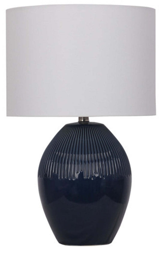 Kort &amp; Co. Penelope 24 Lampe de table en céramique bleue | Lampe de table Penelope de Kort &amp; Co. de 24 po en céramique bleue