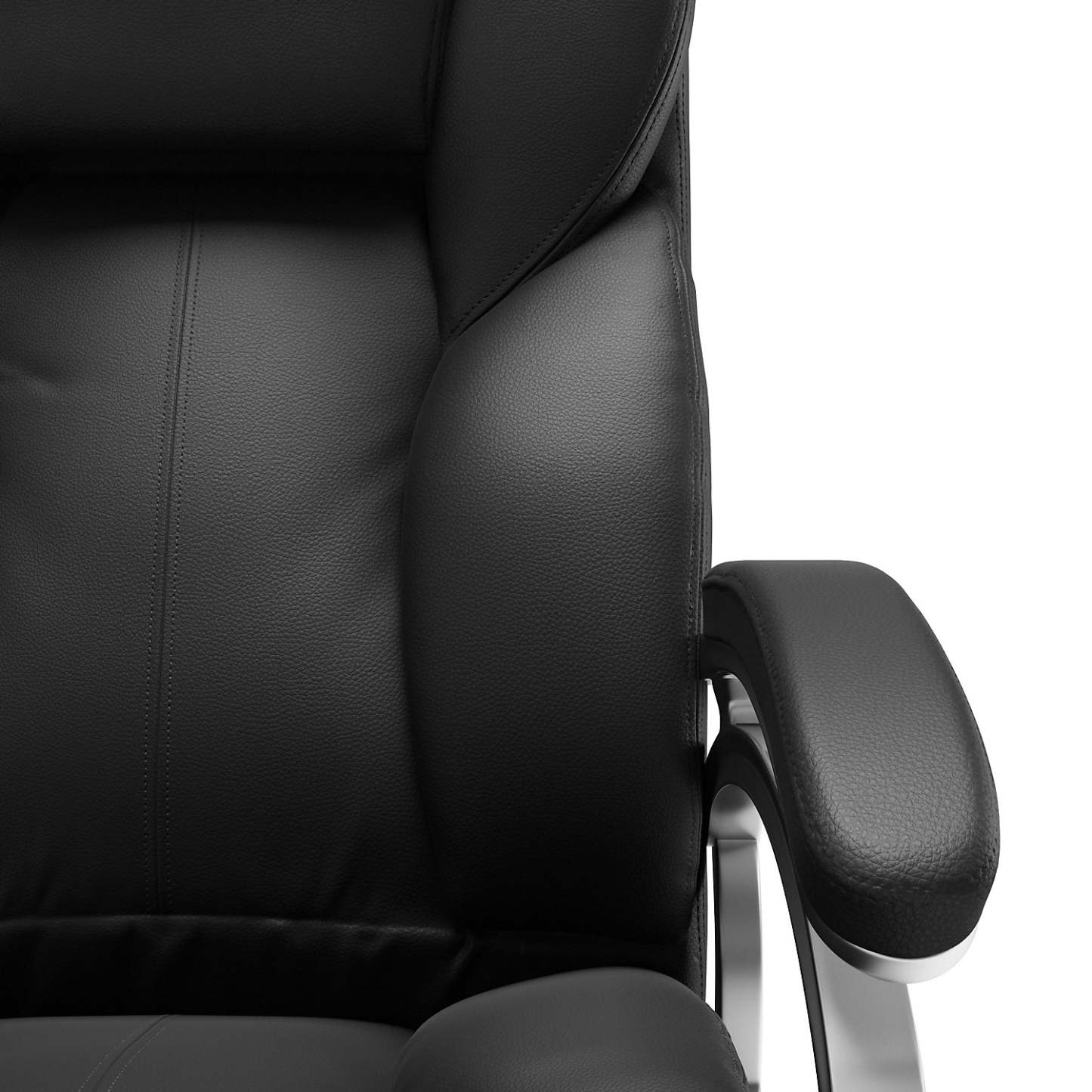 Lodwig 26 Deluxe Office Chair - Black Faux Leather|Chaise de bureau de luxe Lodwig de 26 po - similicuir noir