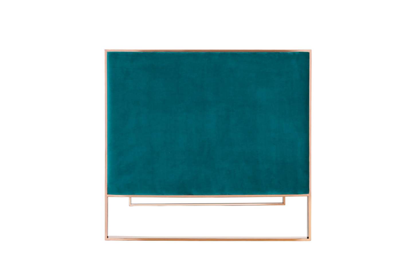 Causeuse Trillium de Manhattan Comfort de 57,48 po en velours - bleu turquoise et doré