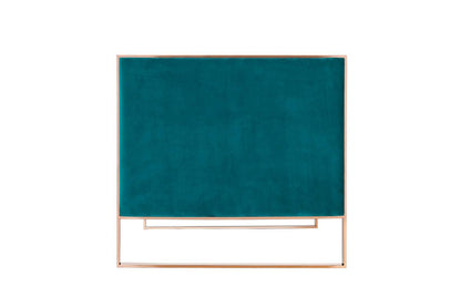 Causeuse Trillium de Manhattan Comfort de 57,48 po en velours - bleu turquoise et doré