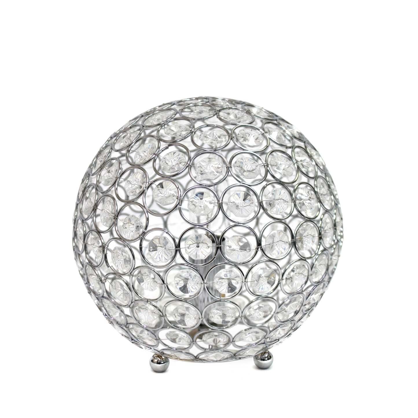 Lampe de table Elegant Designs balle avec paillettes de cristal, chromée|D21T6HBF