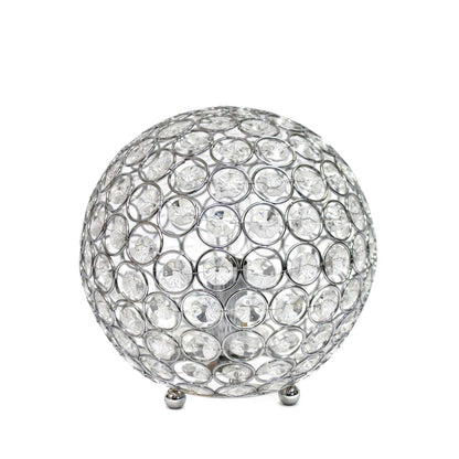 Lampe de table Elegant Designs balle avec paillettes de cristal, chromée|D21T6HBF