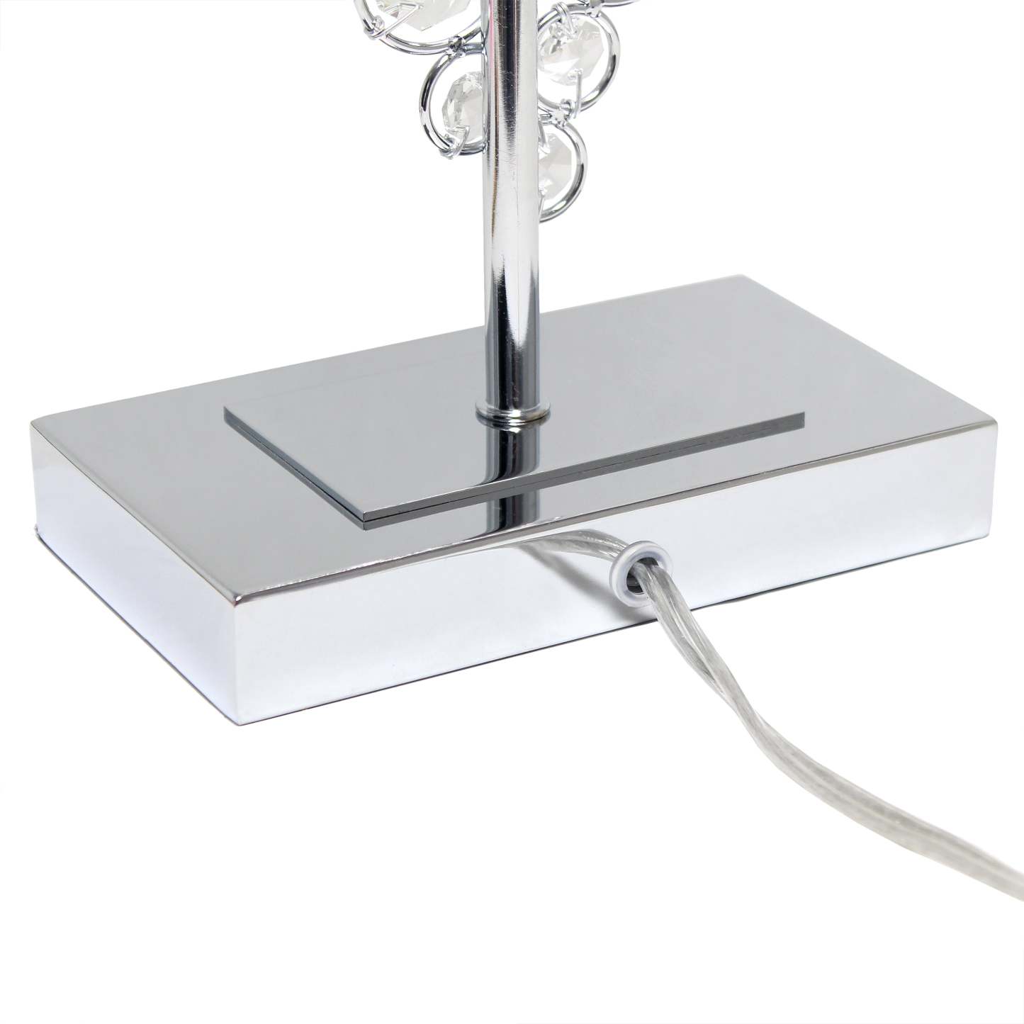 Lampe de table à paillettes en cristal prismatique Elegant Designs - Chrome|Lampe de table d'Elegant Designs à cristal prismatique et paillettes - chromée